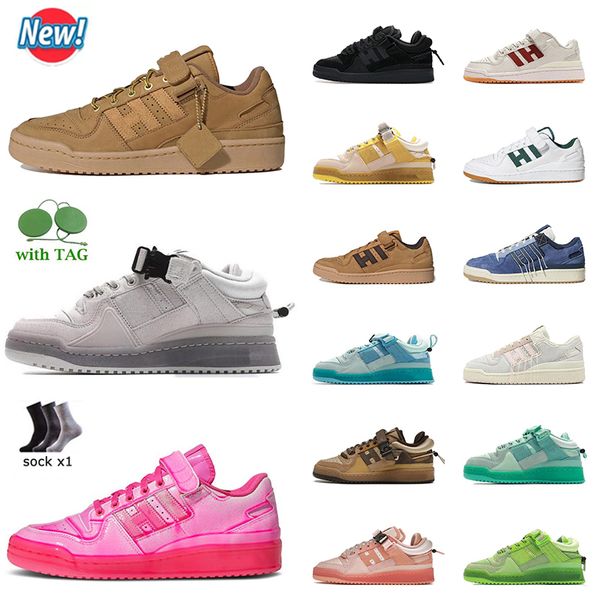 

2022 new arrival designers bad bunny forum low x mens running shoes black white dipped solar pink back to school pink easter egg women'