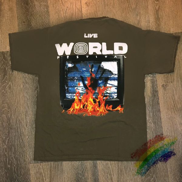 

2021 new impresso 3d travis scott cactus jack flamejante tv t shirt masculino feminino 1:1 alta qualidade t-shirts astroworld 8arj, White;black