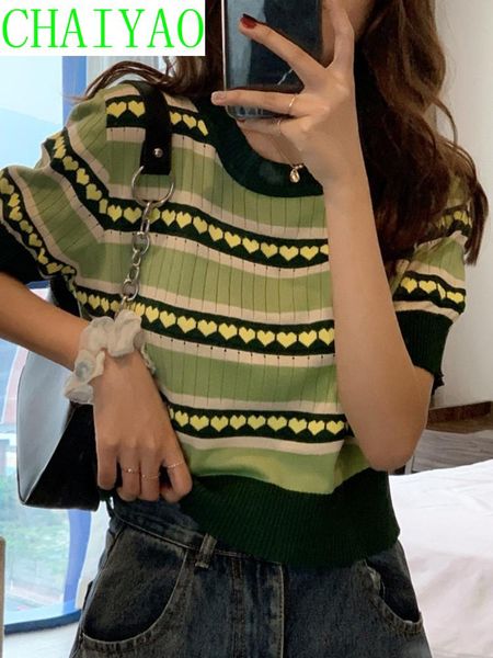

women's knits & tees love short sleeve design summer 2021 sweater half thin, White