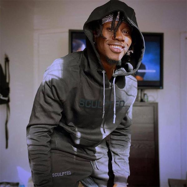 

men's hoodies & sweatshirts 2021 fashion winter gyms cotton hoodie fitness bodybuilding sweatshirt jacket brand clothing, Black