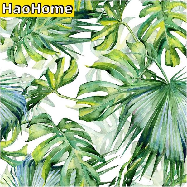 

wallpapers tropical palm leaf peel and stick wallpaper green self-adhesive prepasted thickened waterproof wall mural for decor