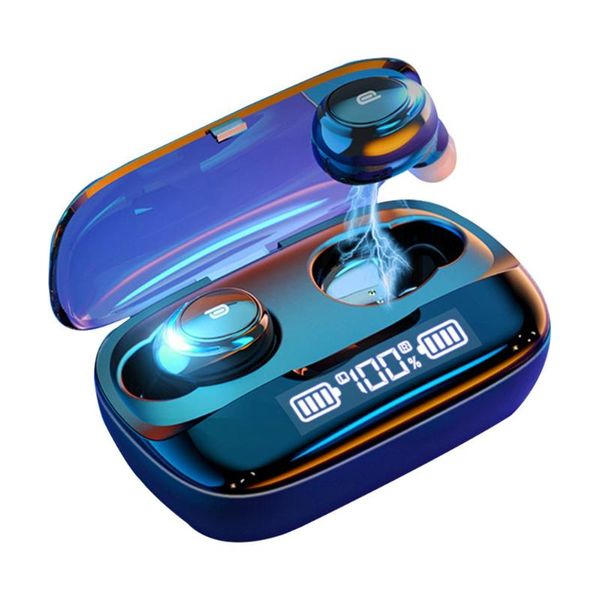 

m-u8 5.0 earphone waterproof bass stereo wireless earbuds binaural sports headset with digital display charging bin