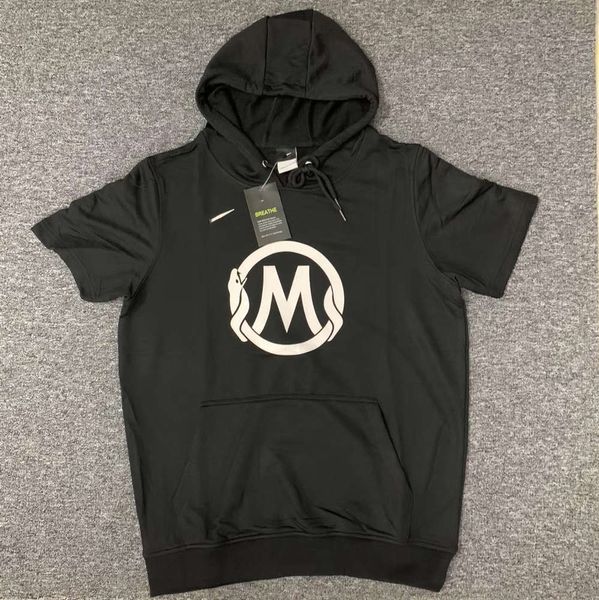 

hoodies black mamba college short basketball sweater men's hooded running trend loose summer thin half sleeve