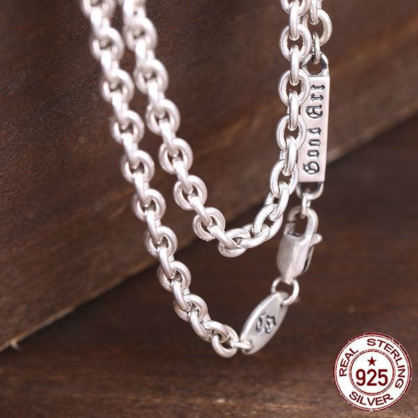 

s925 sterling silver necklace tide accessories simple and generous circle personality wild couple cross chain gift 2018 new hot, Black