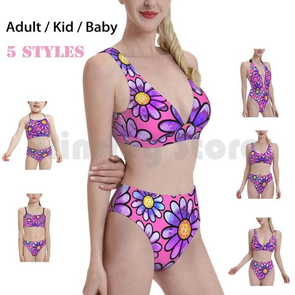 

women's swimwear flower patern with color pink bikini 1 piece women 2 pieces funny mouth prevention infection health, White;black