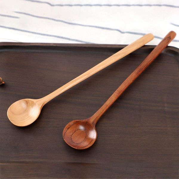 

spoons japanese style solid wood soup ladle long handle pot spoon mixing kitchen cooking utensil