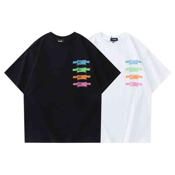 

we11done color letter print cato short mouw t-shirts oversized streetwear men women's tea, White;black