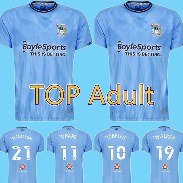 

2021 2022 coventry city soccer jerseys ostigard jobello walker mccallum da costa hamer 21 22 home blue football shirts, Black;yellow