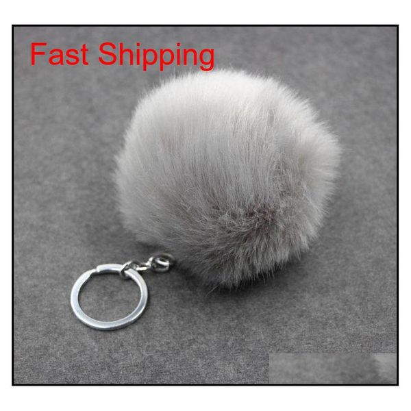

price simulation fur ball key chain 8cm imitation rabbit hair bag key chain pendant wom qylesd mj_fashion, Silver