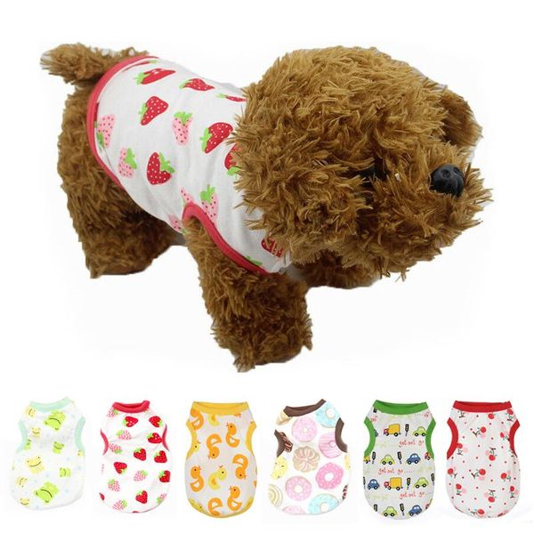 

dog apparel 2021 summer pet clothes puppy cat vest shirt coat cute cotton chihuahua for small dogs clothing