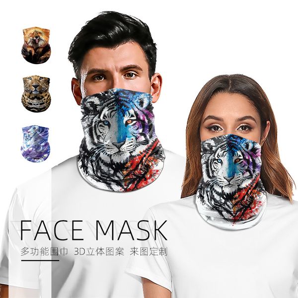 

3d outdoor three-dimensional pattern scarf bib cover sports riding magic scarf head cover fishing mask