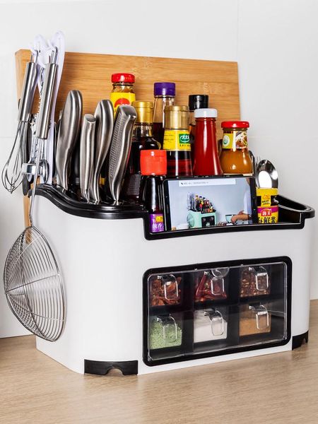 

kitchen storage & organization japanese multi-function plastic rack household knife spatula chopsticks spoon seasoning condiment shelf