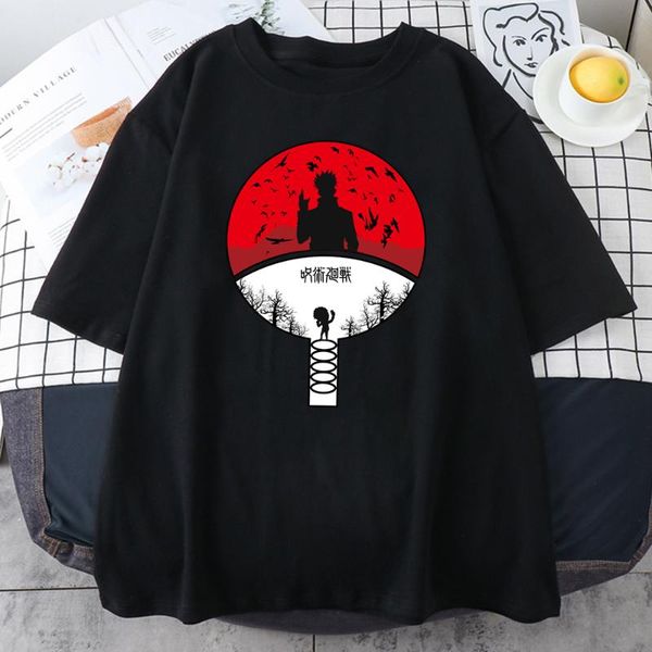 

men's t-shirts manga character print clothes personality t shirt printing o-neck vintage oversize tracksuit breathable t-shirt, White;black