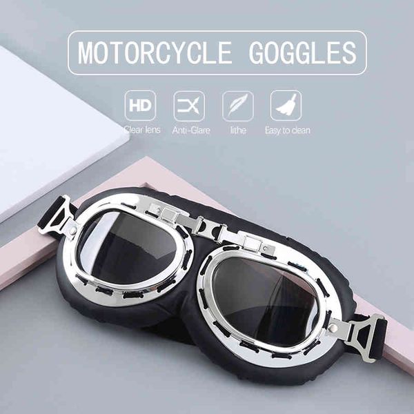 

vintage motorcycle glass windproof retro motor cross cycling outside dirt bike eye protection sunglasses 4,8, White;black