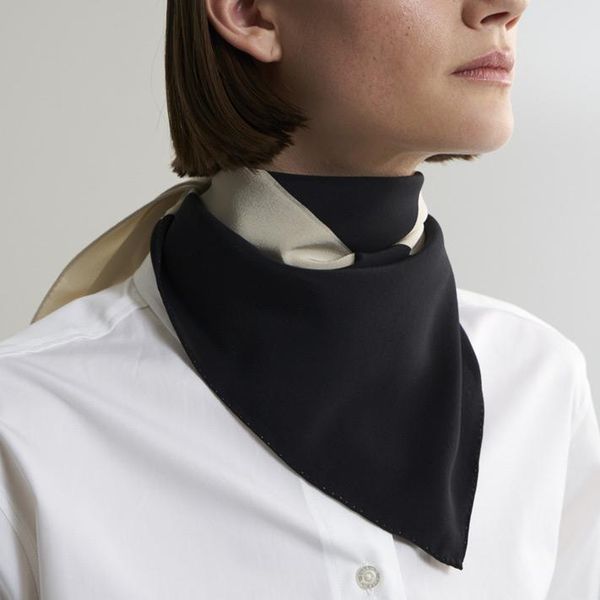 

scarves elfstyle 57cm silk geometric print square scarf - women, Blue;gray