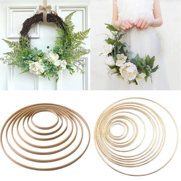 

decorative flowers & wreaths luanqi diy wedding decor bamboo/hanging wreath rattan /metal iron ring home natural easter xmas ornaments