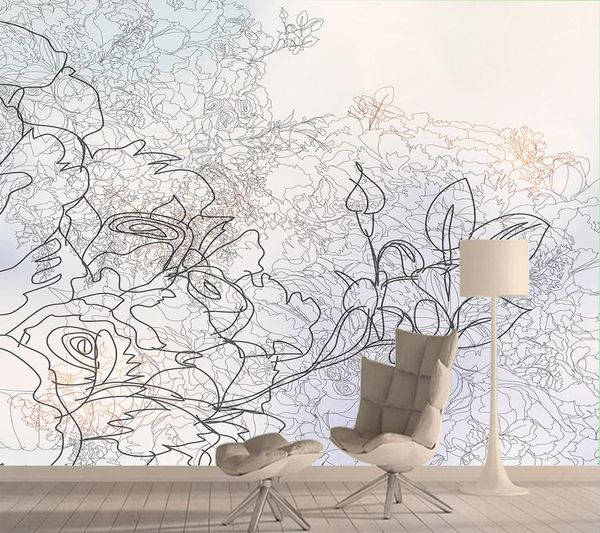 Wallpapers Rose 3D para sala de estar Quarto Floral Wall Paper Papers Home Decor Mural Paredes Papéis de Parede Papéis de Parede e Stick Contact Roll