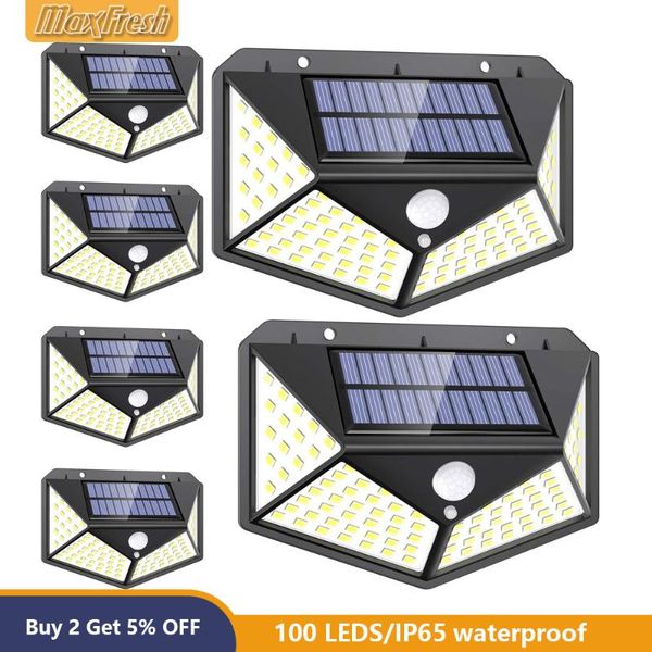 

solar lamps 100led sunlight outdoor waterproof street lamp wall with motion sensor lighting for garden decoration garage