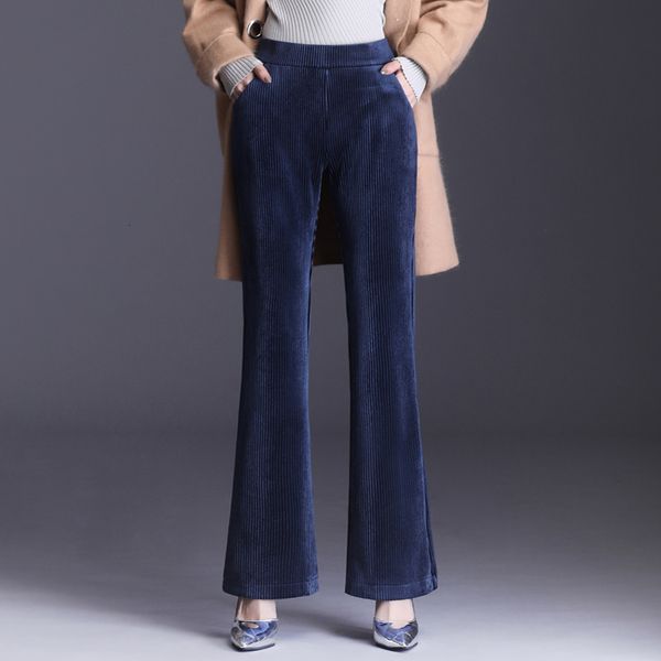 

2021 new autumn winter casual solid elegant female long pant women slim flare high waist bodycon trousers streetwear pants s-4xl n3wt, Black;white