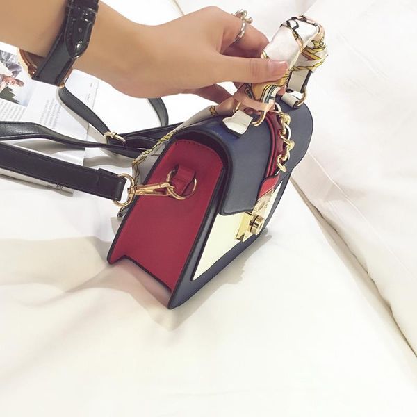 

the new han edition fashion color joker wholesale flap square shoulder one lock bump his bag small scarves boom efeob
