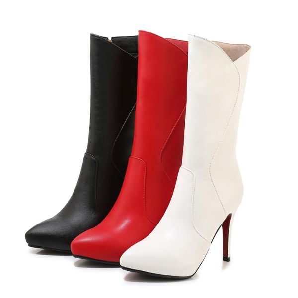 

boots 2021 low-women's party snow high-heeled prom fashion catwalk, Black