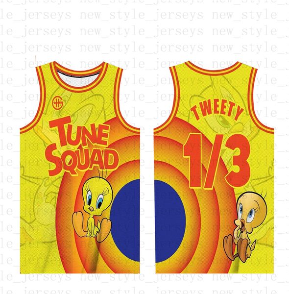 Space Jam 2 Баскетбольные трикотажки Bugs Bunny Lebron Michael TAZ 1/3 Tweety 22 Bill Murray 10 LOLA J7 Runner Jersey James