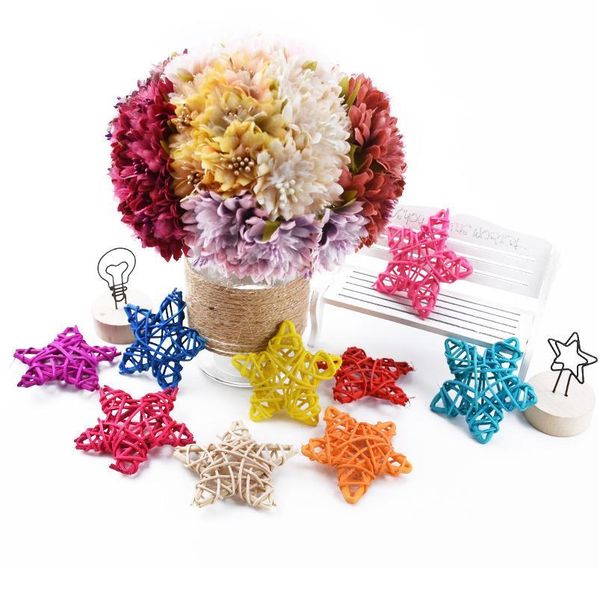

5pcs artificial straw stars wedding decorative flower wreath home christmas decoration rattan ball curtain hanging acc qylsru