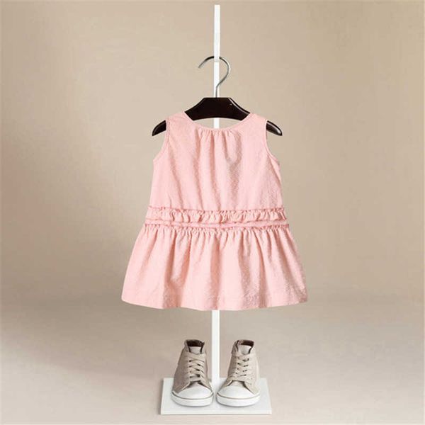 Neue Mädchen Ärmellose Weste dünnes Kleid Farbe Passenden Mode Kleine Duft Party Plissee Kleid Baby Mädchen Kleidung Q0716