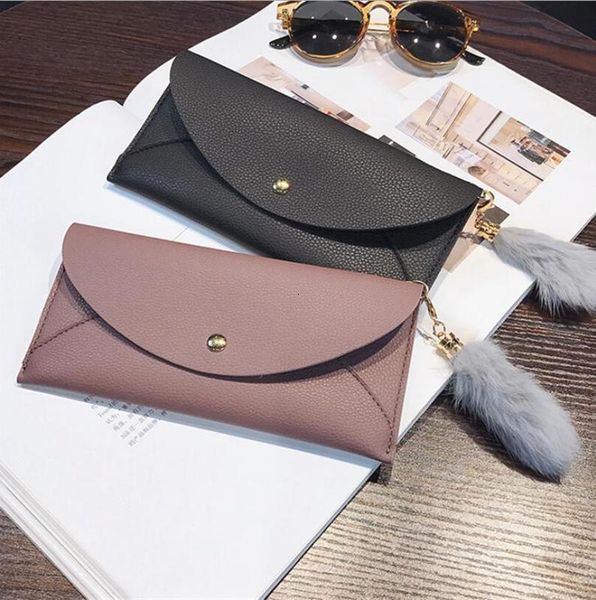 

new ladies women long section japan and south korea simple personality multifunctional ultra-thin wallet clutch bag, Red;black