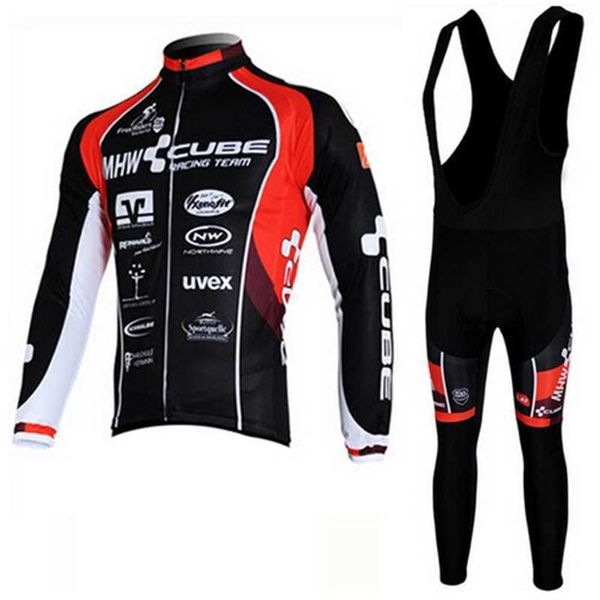 

cube new team strap long sleeve / professional cycling suit, Black;white