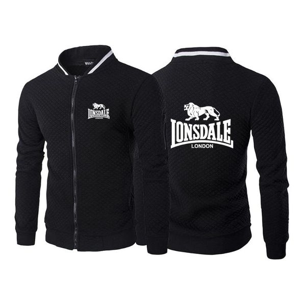 

men's hoodies & sweatshirts lonsdale spring autumn patchwork hoody fleece comfortable tracksuit male warm hooded zippper coats, Black