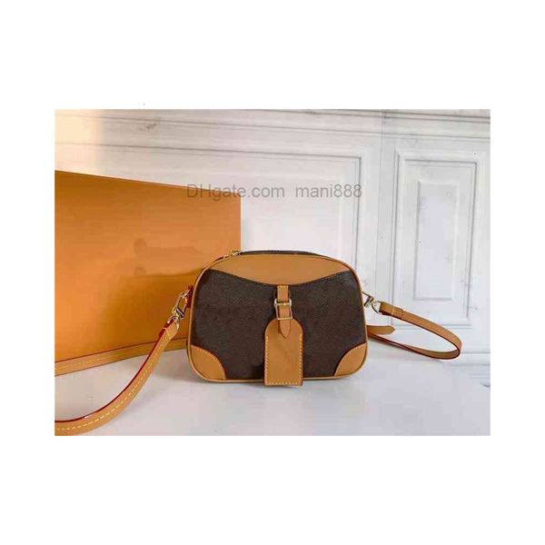 

famous factory designer deauville mini bucket bags vintage floral printing calf leather shoulder bag brown stitching cross body