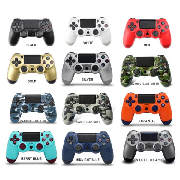 

wireless bluetooth controller for ps4 vibration joystick gamepad game controllers console for sony play station with retail box 23 colors dh