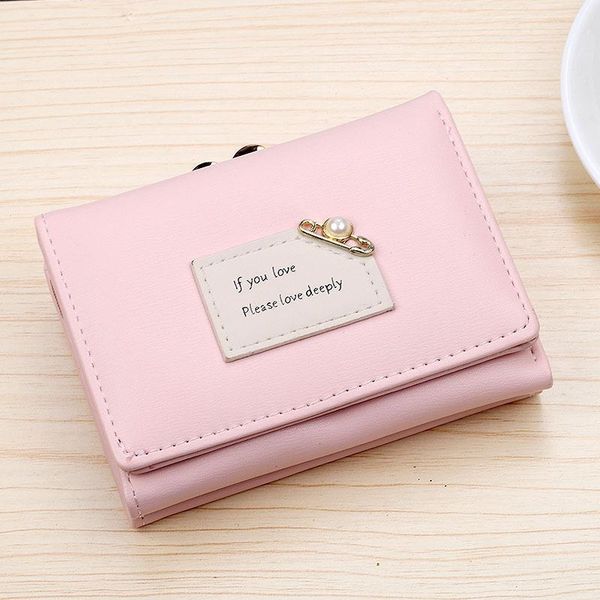 

wallets 2021 women's wallet short japanese and south korean three fold simple fashionable student, Red;black