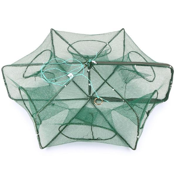 

6/12 hole foldable fishing net hexagon fishing net shrimp cage trap minnow crab baits mesh trap for pesca