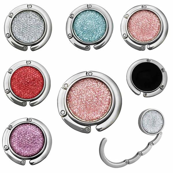 

hooks & rails metal foldable bag purse hook hanger rack holder shell folding table