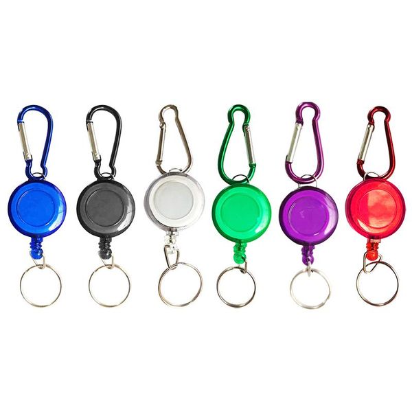 

cords, slings and webbing 1pc retractable carabiner plastic keychain outdoor camping climbing snap clip badge lock buckle hook fishing tool