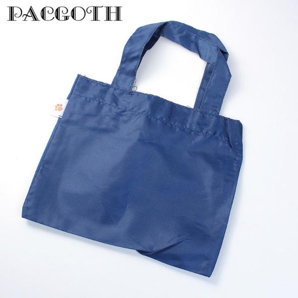 

shopping bags pacgoth casual solid oxford hand blue travel environmental bag hasp foldable31.5cm x24cm, 1 piece
