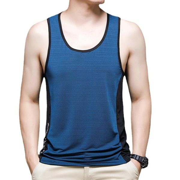 Lauftrikots 2021 Sommer Herren Weste Eis Seide Mode schnell trocknend Freizeit Fitness Sport atmungsaktiv hohe elastische Männer Gym Tank Top