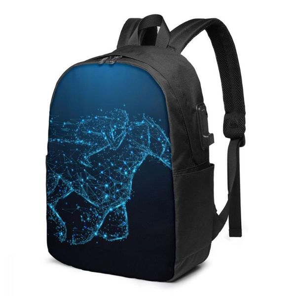 

backpack teenage for school boy girl man riding horse bag usb charging bookbag