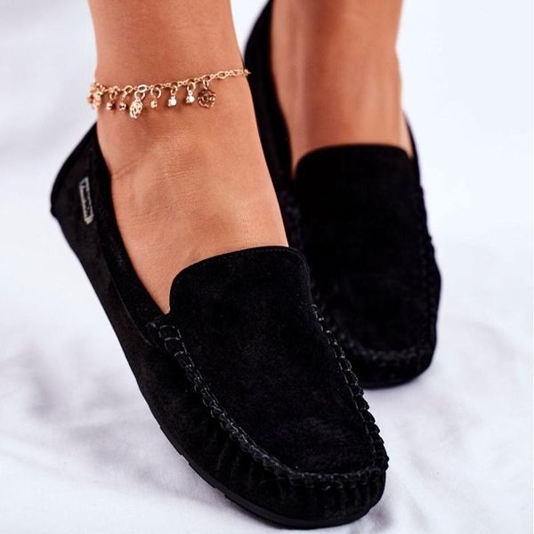 

boots women flat casual shoes woman loafers ladies suede flock solid autumn women's moccasins female slip on footwear comfortable, Black