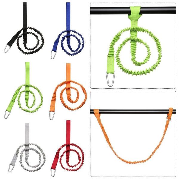

rafts/inflatable boats 1pc elastic kayak paddle leash fishing rod stretchable coiled lanyard safety rope carabiner rowing accessories