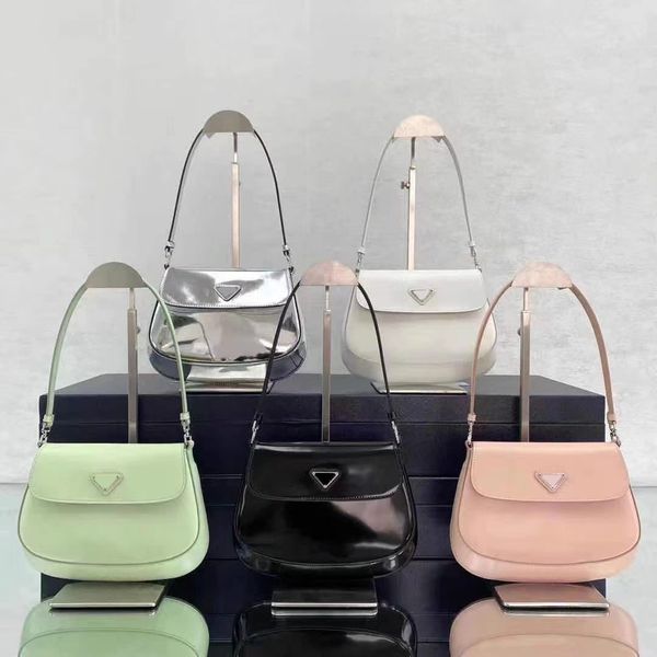 

70% factory store cleo armpit bag 2021 star same style hobo bright leather flip one shoulder crescent staff bag medieval net red