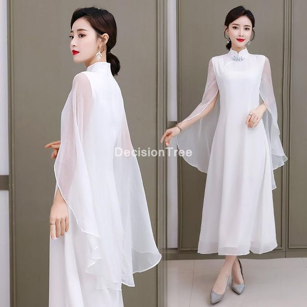 

ethnic clothing 2021 lace full sleeve cheongsam dress party evening female chinese style improved qipao elegant, Red