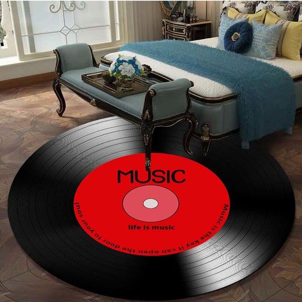 

carpets 3d music record printed soft round floor mat carpet rugs living room area bedroom rug