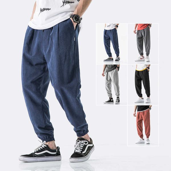 

men's pants harajuku summer casual mens business thin loose elastic waist japan style pencil trousers men 98jv u34h, Black