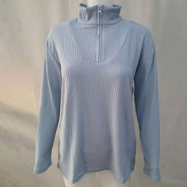 

women's sweaters autumn women warm sweater knitted solid long sleeve turn-down collar jumper pull femme casual loose zip pullovers kni, White;black