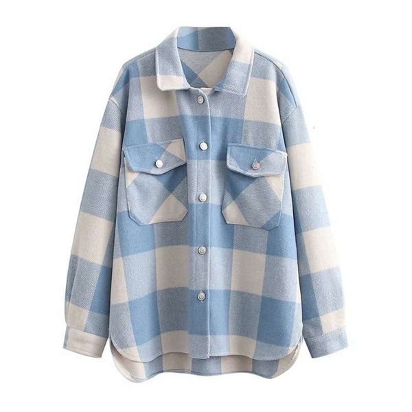 

autumn lapel shirt style coat plaid long sleeve single breasted pocket, Black;brown