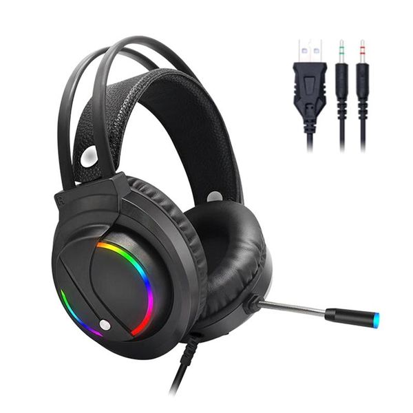 

headset wired headset 3.5mm interface 5.1 channel wired rgb lighting gaming