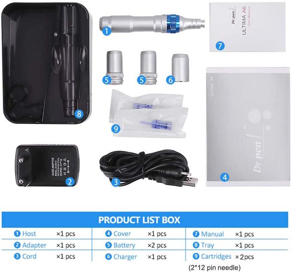 

ultima dr. pen a6 electric derma pen a6 skin care device microneedling machine rejuvenation makeup tattoo needles device perfect